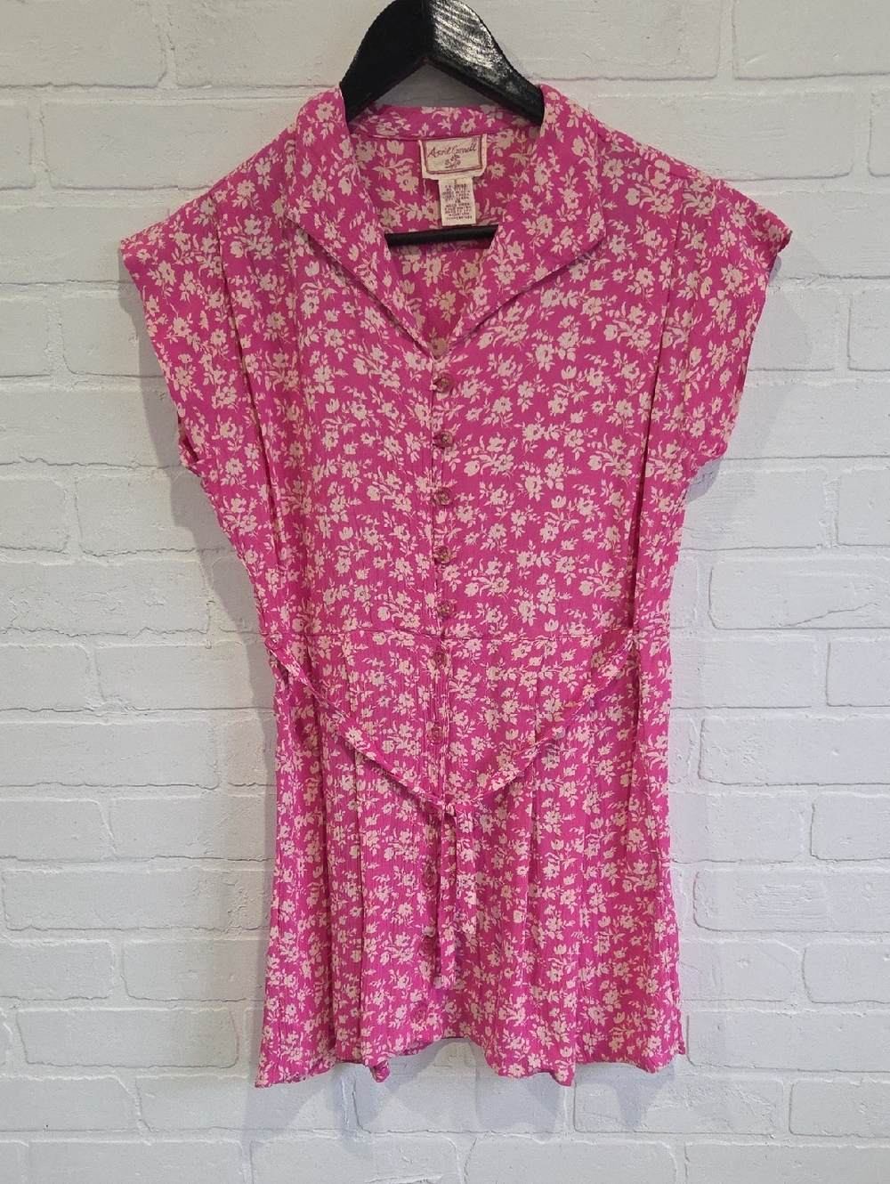 April Cornell Pink Floral Mini Dress